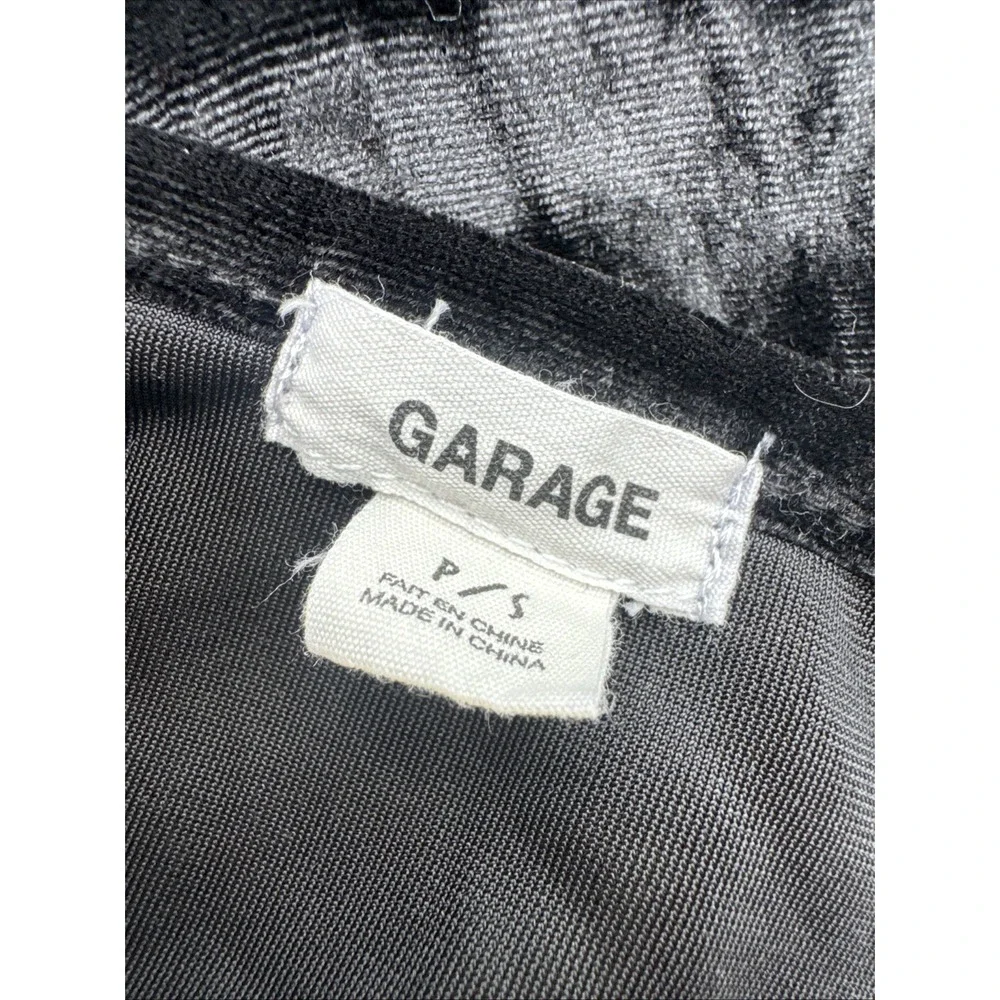 Garage Y2K Black Velvet Whimsigoth Cropped Camisole Tank Top Gothic Size P Small